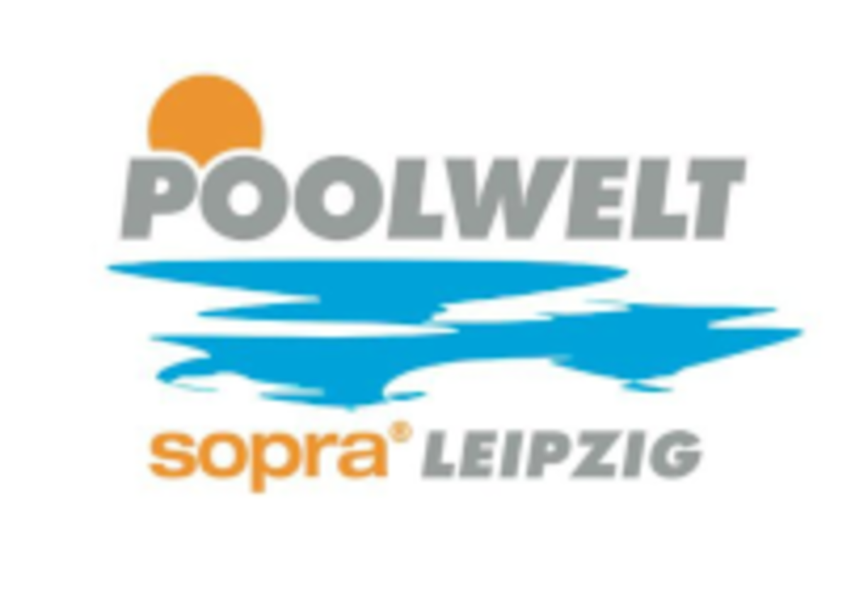 Het logo van POOLWELT Leipzig.