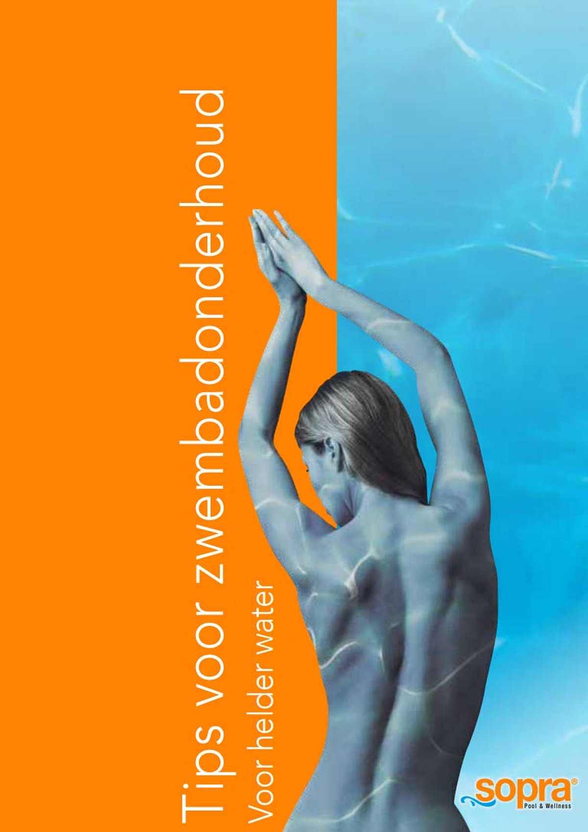 De cover van de brochure sopra tips voor zwembadonderhoud.