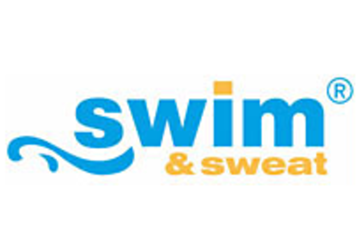 Het Swim & Sweat zwembad en sauna technologie logo.